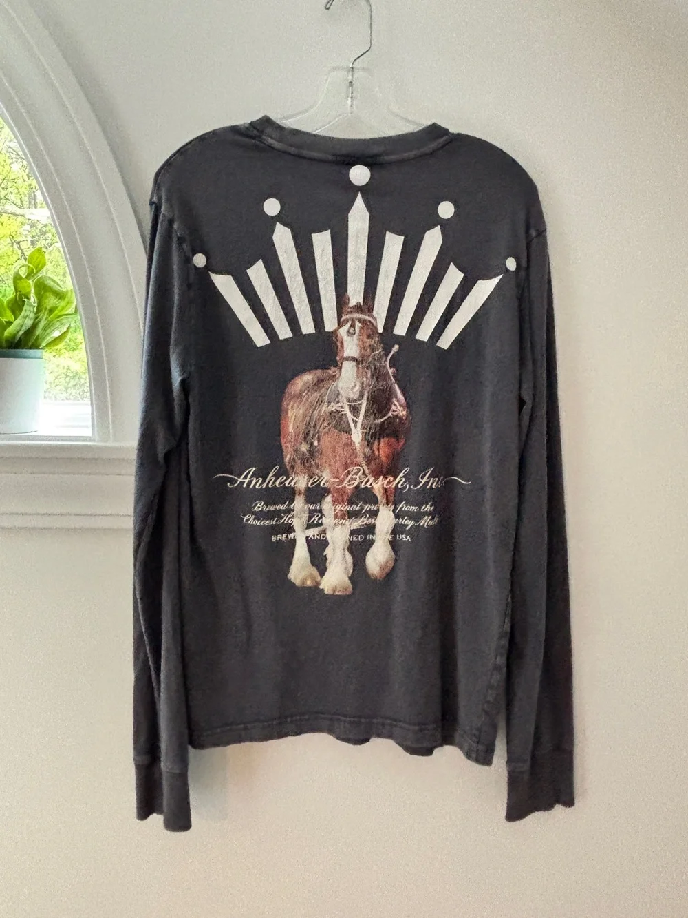 Budweiser PacSun Reversible Long Sleeve Pocket T-Shirt Retro Beer Logo Tee S - Picture 8 of 15